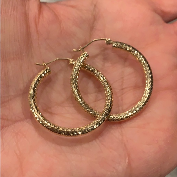 Jewelry - 14k Solid Yellow Gold Hoop Earrings